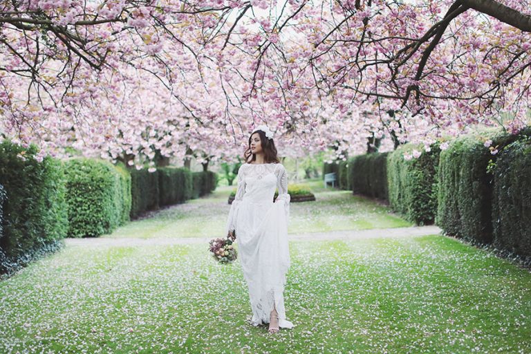Hazlewood Castle ♡ Cherry Blossom Wedding Shoot